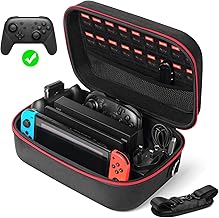Glamgen Carrying Case for Nintendo Switch/OLED,Large Protective Travel Hardshell Storage Bag with 16 Game Cartridges for
