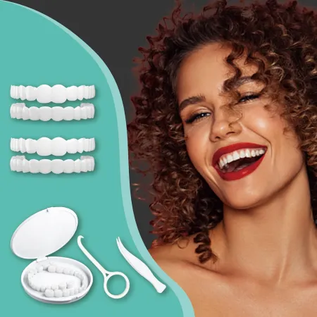 2 Pairs Snap on Dentures for Women with Missing Teeth, Veneers Snap in Teeth for Men, Comfort Confident Smile Cover The 