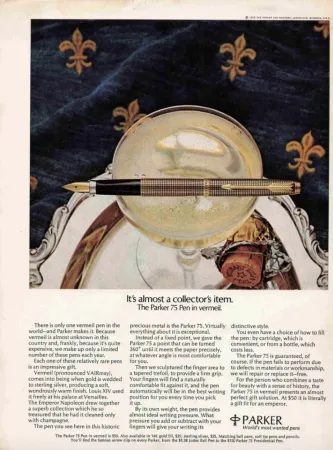 Parker 75 ciselè vermeil stilo fountain pen sterling 925 USA fine point IN BOX