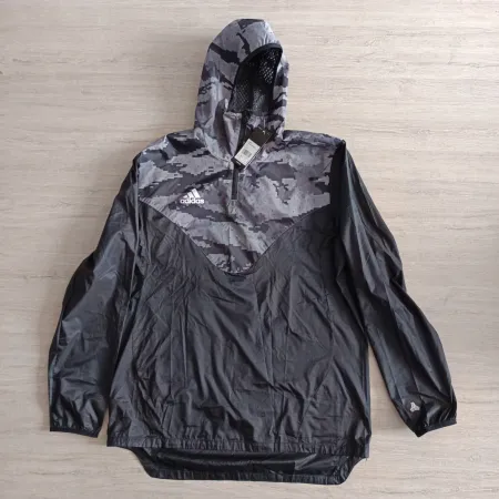 Adidas jacket black size M with hoodie