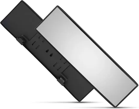 Universal 12 Inch Interior Clip On Panoramic Rearview Car Wide Angle Mirror, Anti Glare, Clear Tint