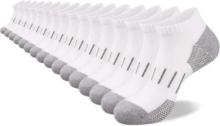 8 Pairs Men's Athletic Ankle Socks Cushioned Moisture Wicking Running Low Cut Sports Socks (Shoe Size 13-16)