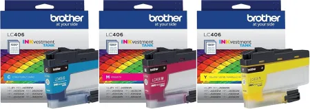 Brother LC406CS, LC406MS, LC406YS 3-Color Ink Cartridge Set, LC406
