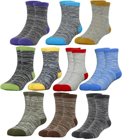 Kids Toddler Unisex Soft Cotton Ankle Crew Socks for Boys Girls Size Age 1-15 Year -10 Pairs