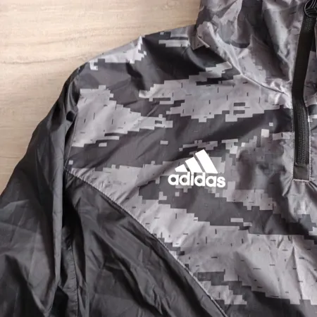 Adidas jacket black size M with hoodie