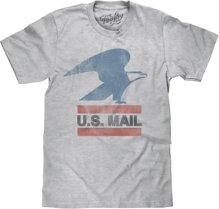 U.S. Mail Eagle Logo | Soft Touch Tee-Heather Grey