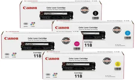 Canon 118 Toner Cartridge Bundle for imageCLASS MF8350/MF8580 Color Laser Printer/Black/Cyan/Magenta/Yellow