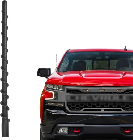 VOFONO Car Wash Proof Antenna for Chevy Silverado and GMC Sierra (2009-2023) | 9 inch Spiral Direct Replacement Antenna 