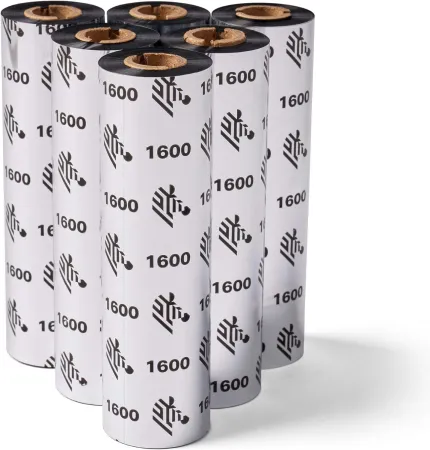 Zebra Standard Black Wax Ribbon for Thermal Transfer Desktop Printers Width 4.33 in Length 242 ft 0.5 in Core Pack of 6 