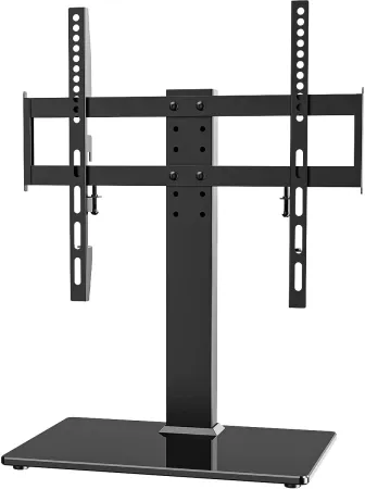 Universal TV Stand - Table Top TV Stand for 27-60 inch LCD LED TVs - 6 Level Height Adjustable TV Base Stand with Temper