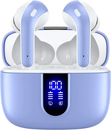 TAGRY Bluetooth Headphones True Wireless Earbuds 60H Playback LED Power Display Earphones with Wireless Charging Case IP