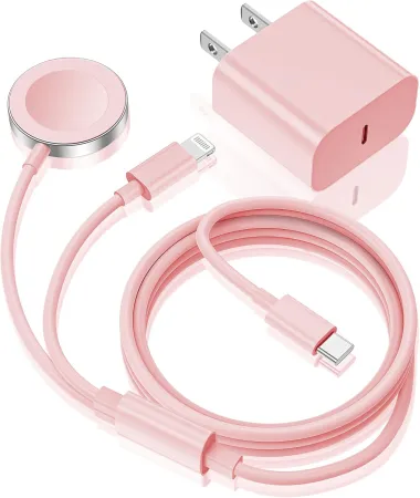 Apple Watch Charger,Upgraded 2-in-1 USB C Fast iWatch Charger [Apple MFi Certified] 6FT Magnetic Charging Cable with 15W