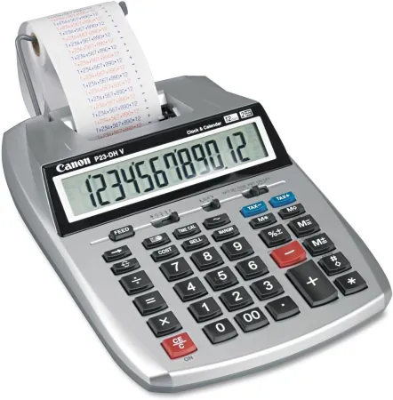 Canon P23DHV P23-DHV 12-Digit Printing Calculator, Purple/Red Print, 2.3 Lines/Sec