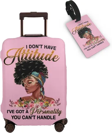 Travel Suitcase Protector African American Woman Elastic Protective Washable Luggage Cover With Concealed Zipper Suitabl