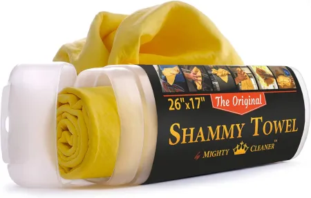 Premium Chamois Cloth for Car Drying - 26”x17” - Super Absorbent Reusable Shammy Towel for Car + Storage Tube - Scratch-