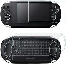 Screen Protectors Compatible Sony PlayStation Vita 1000 & Back Covers, AFUNTA 2 Pack (4 Pcs) Tempered Glass for Front Sc