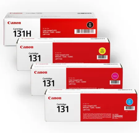 Canon Genuine Toner Bundle 131 (6270B007), 4 Pack (1 Each: Cyan, Magenta, Yellow, High Capacity Black), for Canon Color 