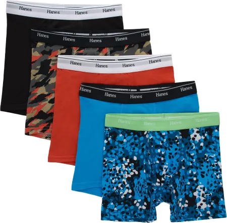 Originals Boys Boxer Briefs, Moisture-Wicking Cotton Stretch Underwear, Assorted 5-Pack