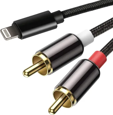[Apple MFi Certified] Lightning to RCA Cable for iPhone IPA-d, 2-Male Y Splitter Aux Audio Cord Compatible with iPhone 1