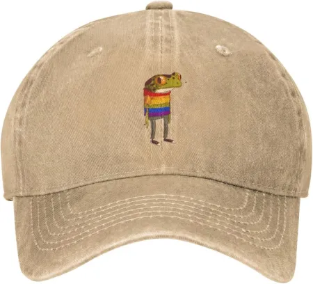 Frog Lazy Vintage Distressed Adjustable Washed Denim Low Profile Mens Dad Trucker Hat Baseball Ball Cap for Men