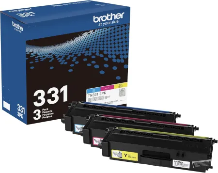 Brother Genuine Standard-Yield Color Toner Cartridge Three Pack TN331 3PK -Includes one Cartridge Each of Cyan, Magenta 