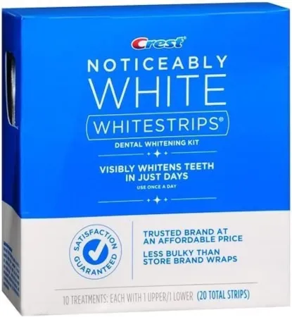 Crest Noticeably White Whitestrips, 2 Packs of 10 Treaments/20 Strips, 20 Total Treatments/40 Total Strips