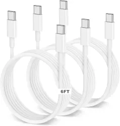Apple 60W USB C to USB C Cable [3Pack] iPad Charger Fast Charging,6ft Long USB-C to USBC Power Cord for MacBook Pro Air/