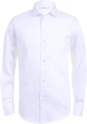 Boys' Long Sleeve Sateen Dress Shirt, Style with Buttoned Cuffs & Shirttail Hem