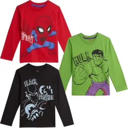 Avengers 3 Pack Long Sleeve Graphic T-Shirt Green