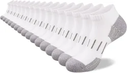 8 Pairs Men's Athletic Ankle Socks Cushioned Moisture Wicking Running Low Cut Sports Socks (Shoe Size 13-16)