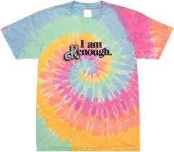 I Am Enough T-Shirt Funny Letter Printed I Am Kenough Tie Dye Shirts Casual Short Sleeve Tee Tops for Men Women