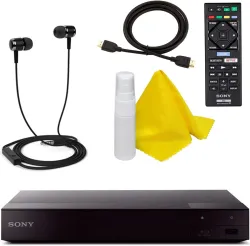 Sony BDP-S6700 4K Upscaling 3D Streaming Blu-ray Disc Player with Built in WiFi - 5 Pack Kit - Remote Control - 5 Pc Cle