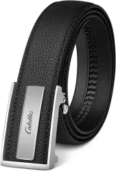 1 3/8" Italian Leather Ratchet Dress Belt with Tungsten Steel Buckle