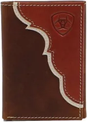 Leather Two Toned Overlay - Men's Trifold Wallet