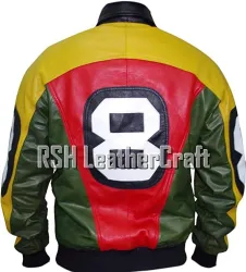 8 Ball Pool David Puddy Real Leather Bomber Jacket