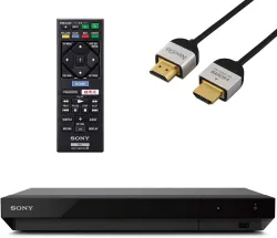 Sony UBP-X700 Streaming 4K Ultra HD 3D Hi-Res Audio Wi-Fi and Built-in Blu-ray Player with A NeeGo 4K HDMI Cable and Rem