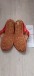 Brand new Womens slip on flip flops red size EU 36 China size 37 leather insoles