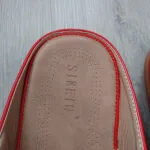 Brand new Womens slip on flip flops red size EU 36 China size 37 leather insoles