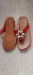 Brand new Womens slip on flip flops red size EU 36 China size 37 leather insoles