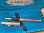 Parker 75 ciselè vermeil stilo fountain pen sterling 925 USA fine point IN BOX
