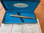 Parker 75 ciselè vermeil stilo fountain pen sterling 925 USA fine point IN BOX